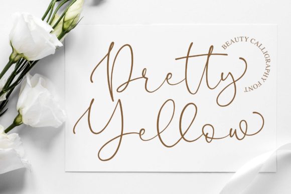 Pretty Yellow Font: Elegant Script for Digital Marketing